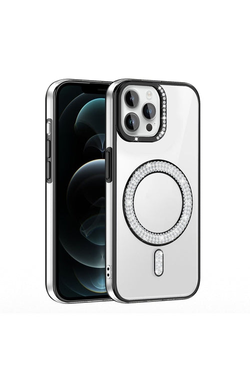 iPhone 12 Pro Case Karetta Diamond Stone Patterned Magsafelier Cover