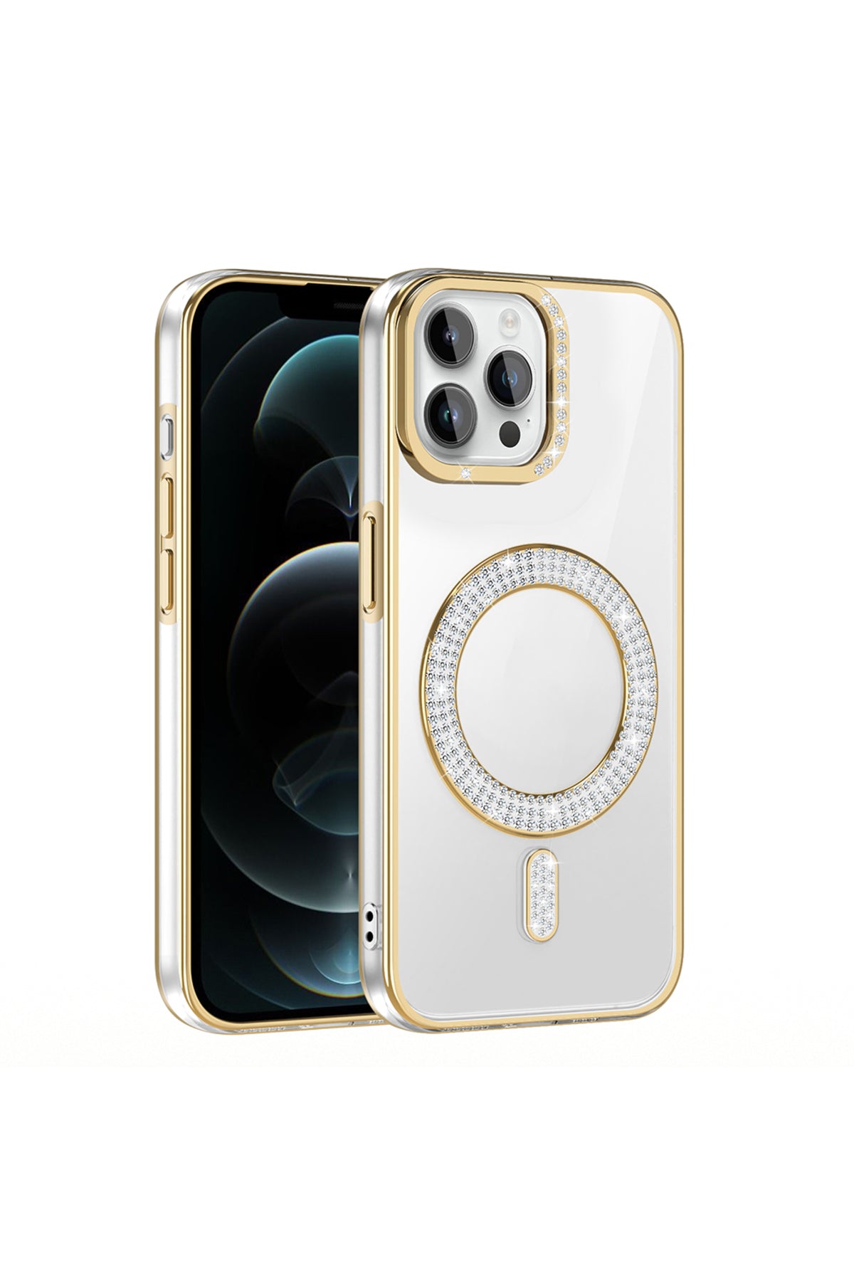 iPhone 12 Pro Case Karetta Diamond Stone Patterned Magsafelier Cover