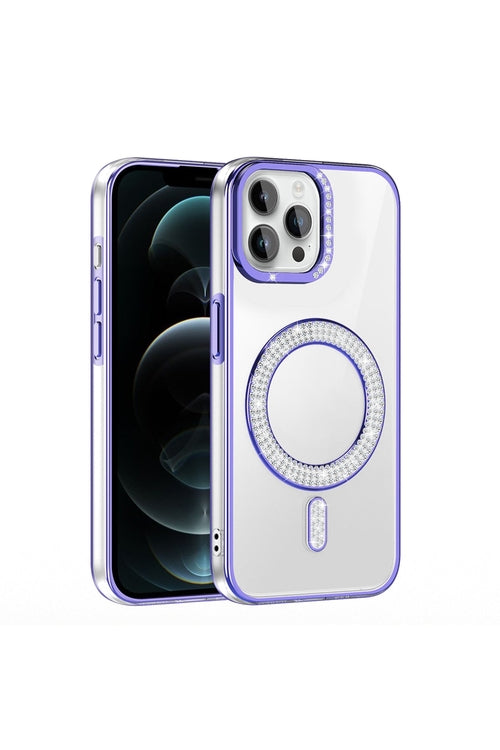 iPhone 12 Pro Case Karetta Diamond Stone Patterned Magsafelier Cover