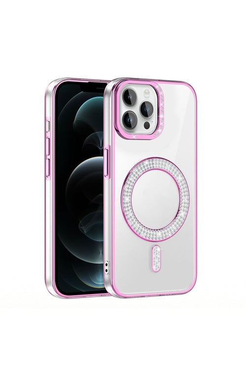 iPhone 12 Pro Case Karetta Diamond Stone Patterned Magsafelier Cover